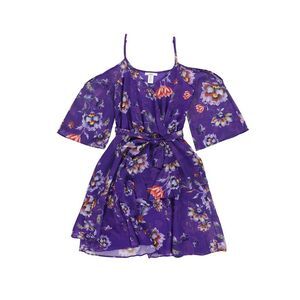 bar III Womens Gypsy Cold Shoulder Dress, Purple, S, DM